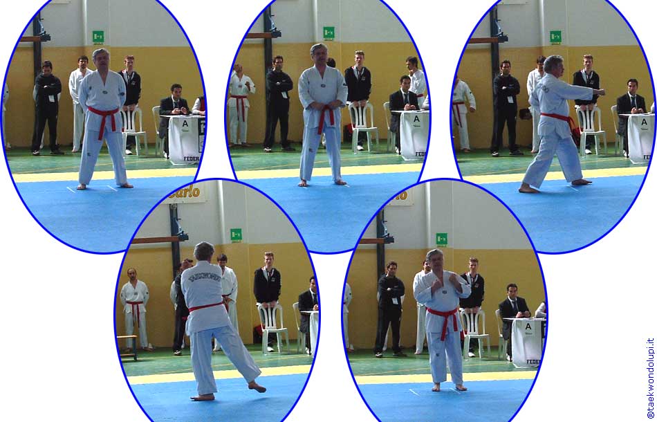 Graziano Grandi, Master, in alcune fasi della gara di Forme di Taekwondo 